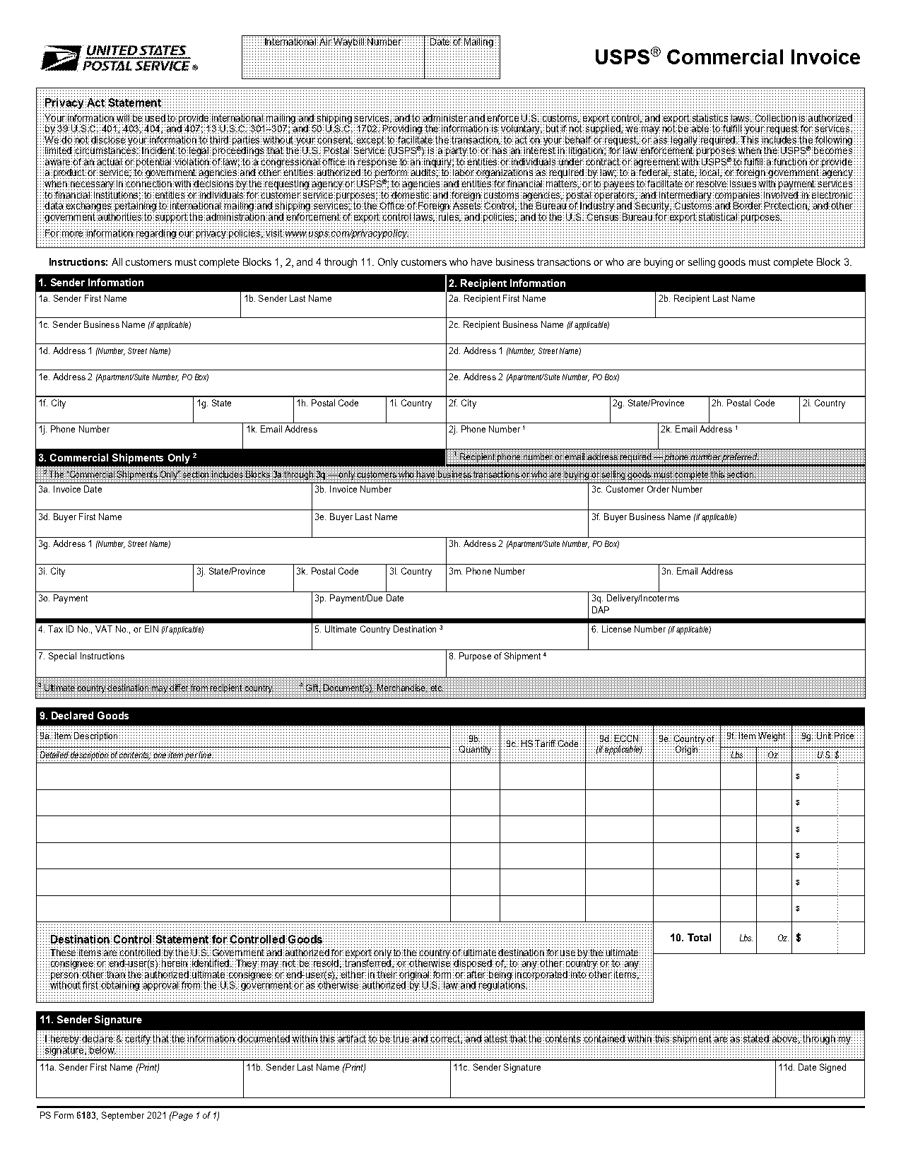 free commercial invoice form template